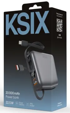 Power bank noire pulse dual 10 000mah pd22,5w — KSIX, vue 5