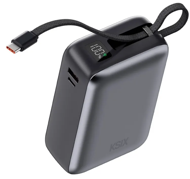 Power bank noire pocket size 5000mah pd20w — KSIX, vue 1