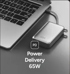 Power bank noire pulse PC 30 000mah pd65w — KSIX, vue 6