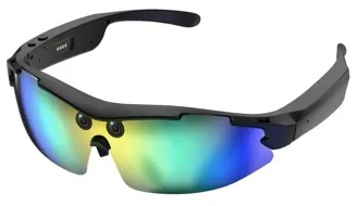 Lunettes sport caméra vector AI noir — KSIX, vue 3