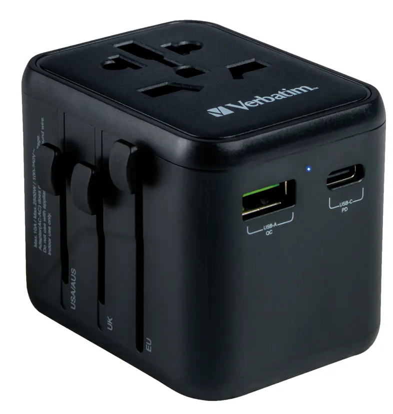 Alimentation universelle 2 USB internationale 49544 — VERBATIM, vue 1