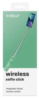 Trépied télécommande selfie stick vert — CELLY, vue 2