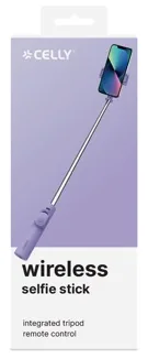 Trépied télécommande selfie stick violet — CELLY, vue 2