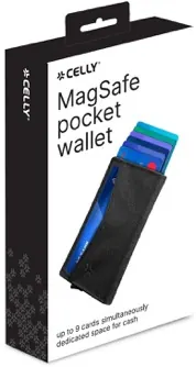 Support de cartes 9 places compatible magsafe noir — CELLY, vue 3