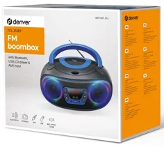 Boombox radio cd bt tcl-212bt bleu — DENVER, vue 1
