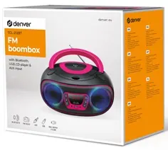 Boombox radio cd bt tcl-212bt rose — DENVER, vue 1