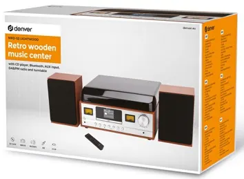 Music center radio DAB+ cd aux vinyle mrd-52lw bois — DENVER, vue 3