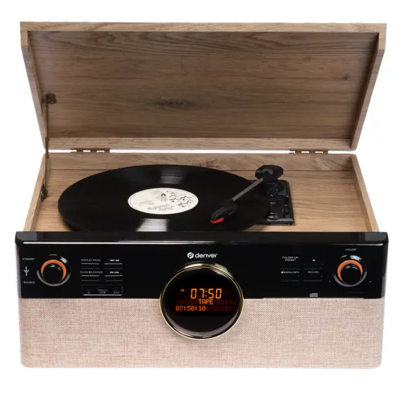 Music center radio DAB+ cd k7 bt aux vinyle mrd-166 noir — DENVER, vue 2