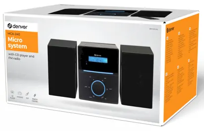Micro chaine hifi cd radio aux mca-240 noire — DENVER, vue 3