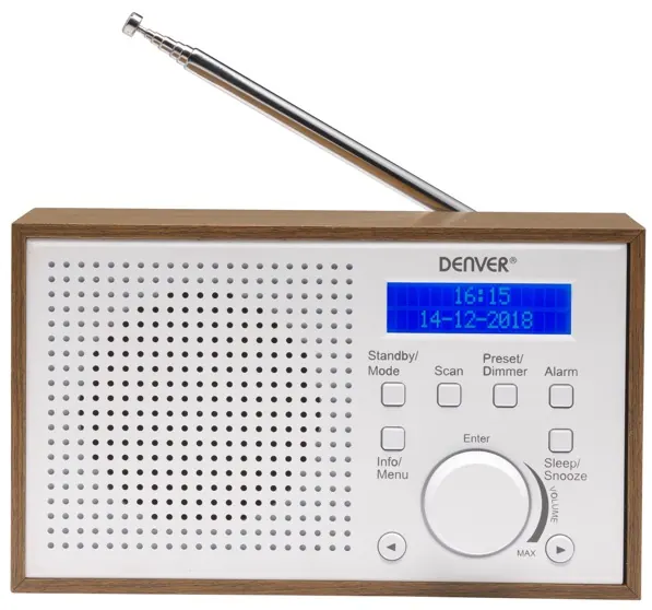 Radio compact DAB+/FM DAB-46 blanche — DENVER, vue 1