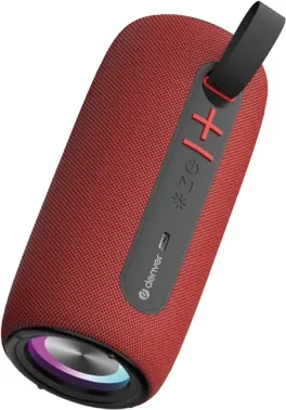 Enceinte bt 2x5w RGB USB msd aux btl-360b rouge — DENVER, vue 2