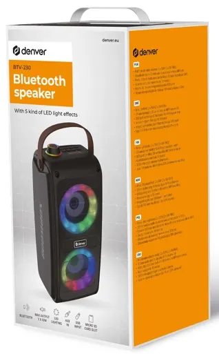 Enceinte bt 10w RGB USB aux btg-213 noire — DENVER, vue 6