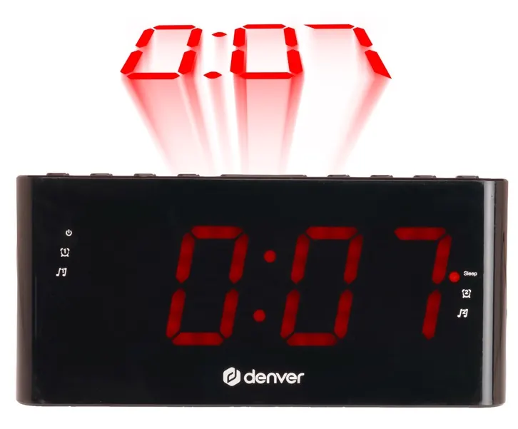 Radio reveil avec projection cpr-710 noir — DENVER, vue 1