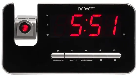 Radio reveil avec projection crp-618 noir — DENVER, vue 1