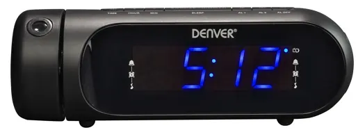 Radio reveil avec projection crp-618 noir — DENVER, vue 4
