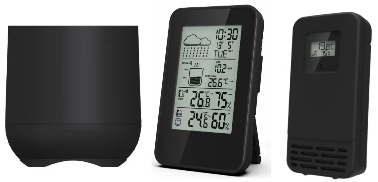 Station météo avec capteur ext et pluviomètre wsr-560 noire — DENVER, vue 1