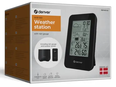 Station météo avec capteur ext et pluviomètre wsr-560 noire — DENVER, vue 2