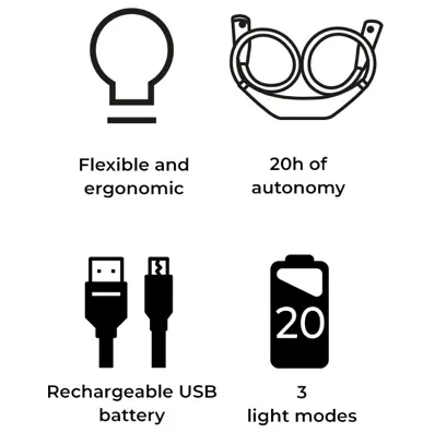 Lampe de lecture tour de cou USB — KSIX, vue 3