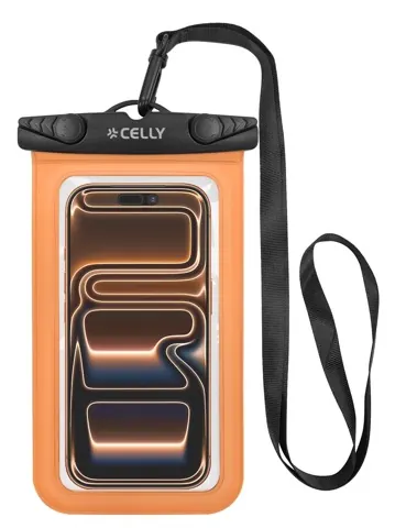 Étui étanche transparente IP68 pour smartphone xxl 7p orange — CELLY, vue 1