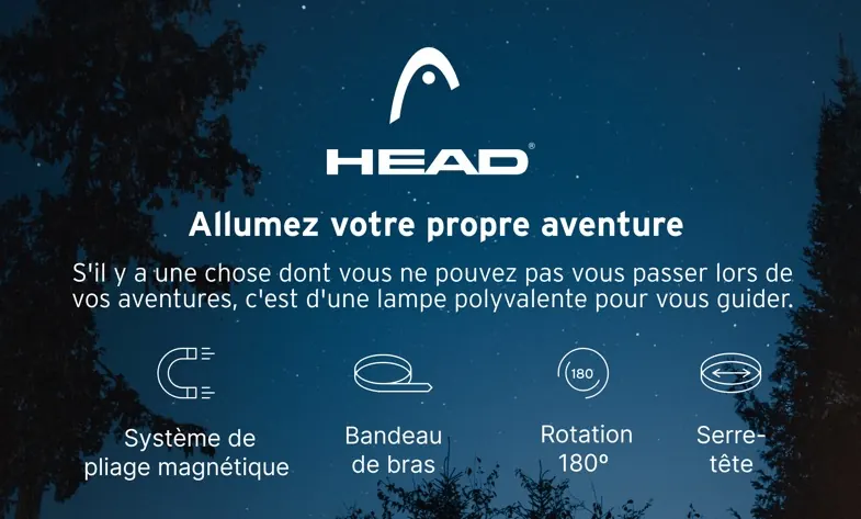 Lampe multifonctions noire — HEAD, vue 1