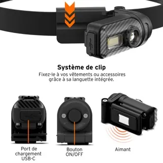 Lampe multifonctions noire — HEAD, vue 3