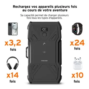 Powerbank solaire 10000 mah noire — HEAD, vue 4
