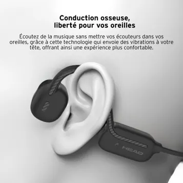 Ecouteur sports à induction waterproof noir — HEAD, vue 4