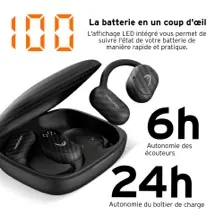 Ecouteur TWS sports open ear noir — HEAD, vue 7