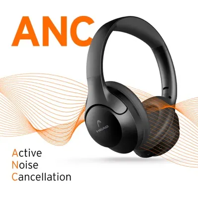 Casque arceau ENC ANC noir — HEAD, vue 3