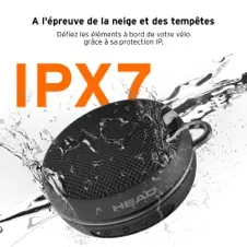 Enceinte bt support guidon TWS IPX7 noire — HEAD, vue 5