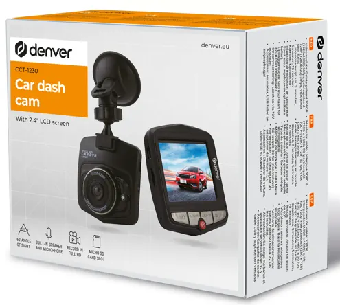 Dashcam 1080p cct-1650 noire — DENVER, vue 3