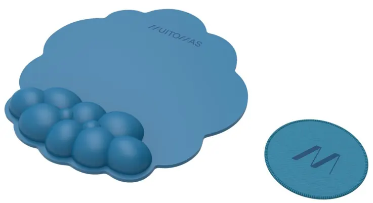 Ensemble tapis de souris et tasse bleu — MUITOMAS, vue 1