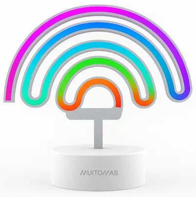 Lampe néon table USB c saturne — MUITOMAS, vue 1