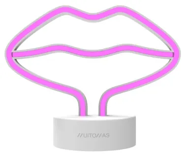 Lampe néon table USB c saturne — MUITOMAS, vue 3