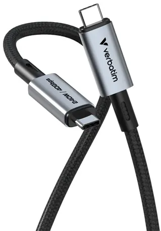 Cable USB c charge date et vidéo 4K 240w 120cm noir — VERBATIM, vue 4