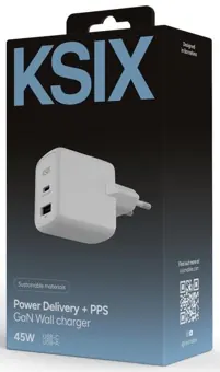 Chargeur gan 45w pd blanc — KSIX, vue 2