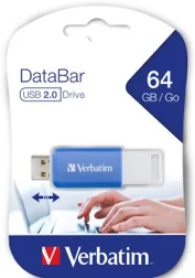 Clé USB databar bleue 64 Go — VERBATIM, vue 2