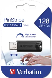 Clé USB PinStripe USB3 128 Go noire — VERBATIM, vue 2