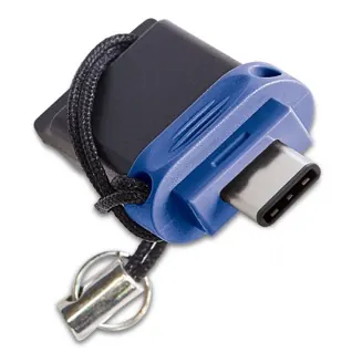 Cle USB 3,2 dual USB c et USB a 64go bleue — VERBATIM, vue 4
