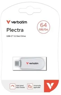 Cle USB c plectra 128go blanche — VERBATIM, vue 2