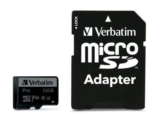 Micro sdhc 32gb u3 4K ac adapt — VERBATIM, vue 2