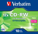 Pack de 10 cd-rw crystal — VERBATIM