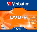 Pack de 5 dvd-r crystal — VERBATIM