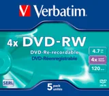 Pack de 5 dvd-rw crystal — VERBATIM, vue 1