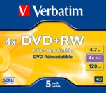 Pack de 5 dvd+rw crystal — VERBATIM
