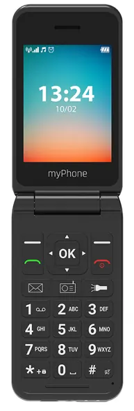Telephone flip lte noir — MYPHONE, vue 2