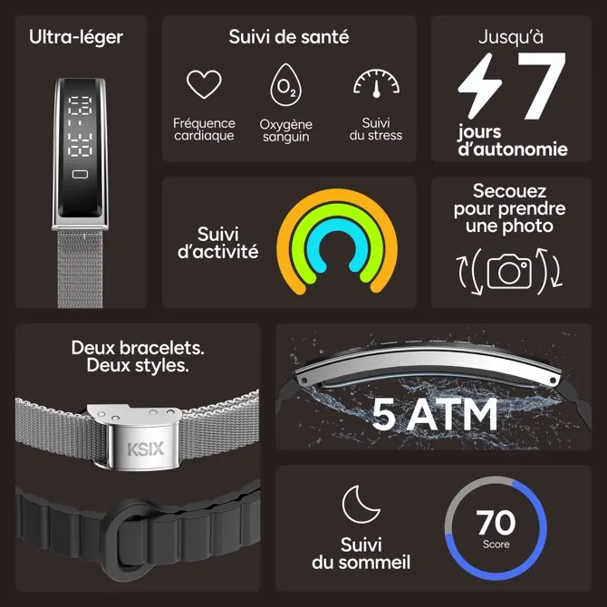 Bracelet connecté serena — KSIX, vue 1