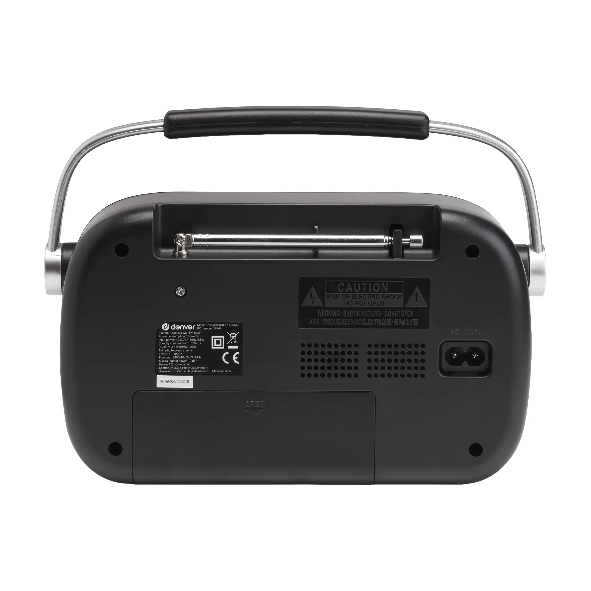 Radio Fm Analogique TRB-67B BT Noire — DENVER, vue 2