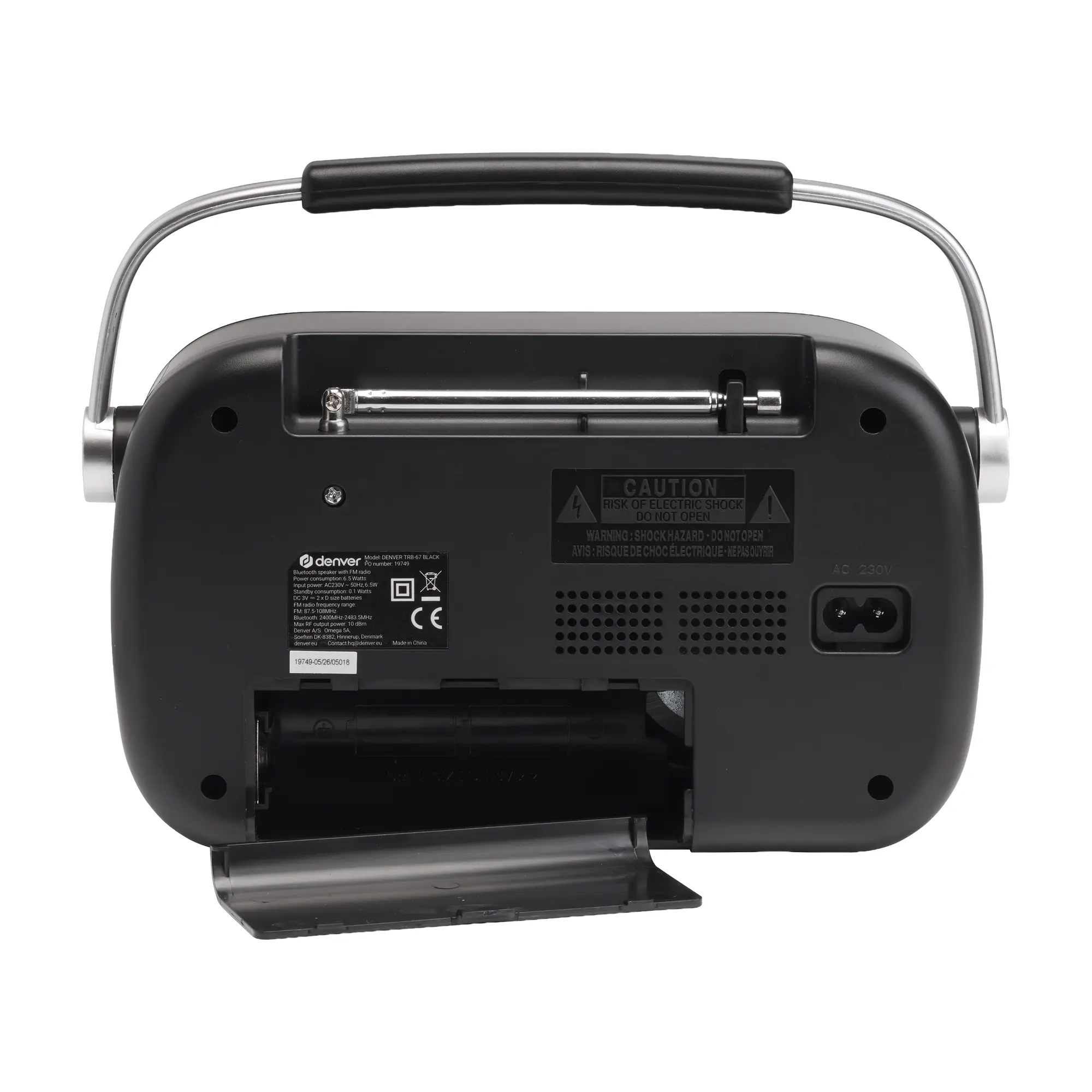 Radio Fm Analogique TRB-67B BT Noire — DENVER, vue 4