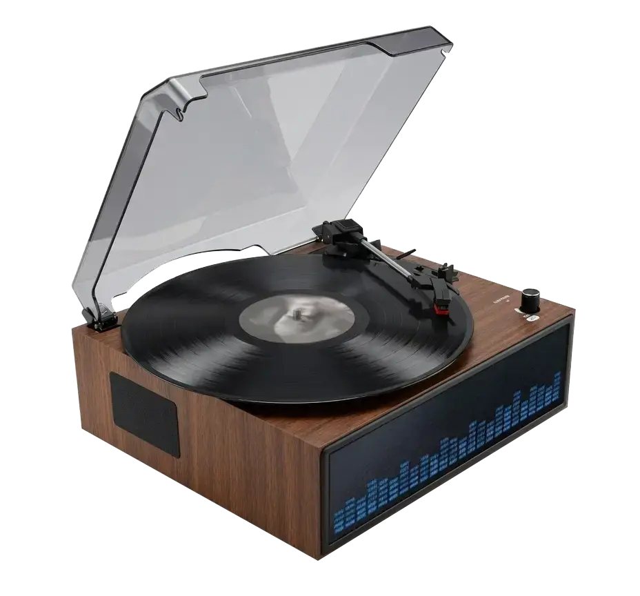 Platine Vinyle Hp BT Led VBS-271 Marron — DENVER, vue 3